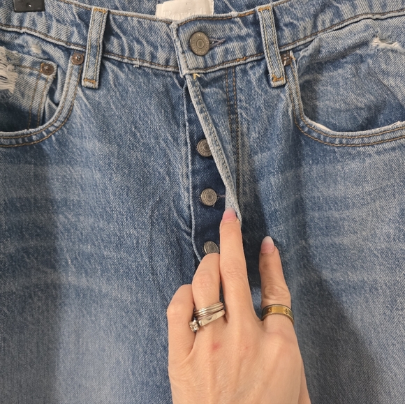 Boyish The Ziggy High Rise Relaxed Straight Leg Jeans In Silverado Size 28 - Picture 6 of 12